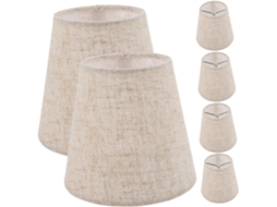 Conjunto de 6 Cúpulas de Linho para Lustre, Tecido para Pendurar, Cúpula para Luminária de Teto, Leve e Compacta. SFUSHOS