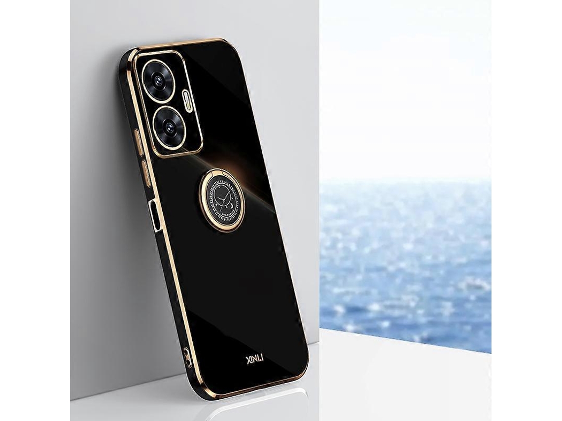 Capa Para Celular Xinli Straight Edge 6d Galvanizada Em Tpu Com Suporte De Anel