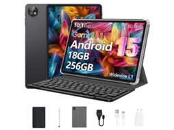 Tablet Vanwin K30 Android 15 Teclado Bluetooth Capa Em Pele 6 Gb De Ram 256 Rom Versão Wifi Preto (memória Expandida)