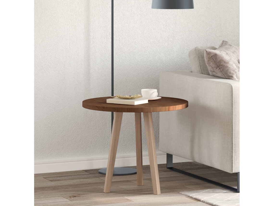 Vidaxl Tampo De Mesa Marrom Escuro Ø 60 X 2,5 Cm