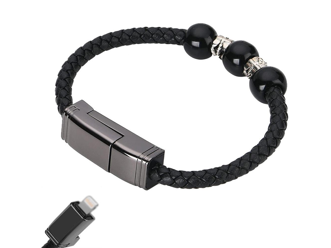 Cabo Pulseira de Couro LAXISCREED Carregamento Usb