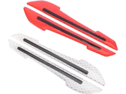 Adesivo lateral refletivo branco para carros, conjunto de 4 peças, em película PP vermelha.