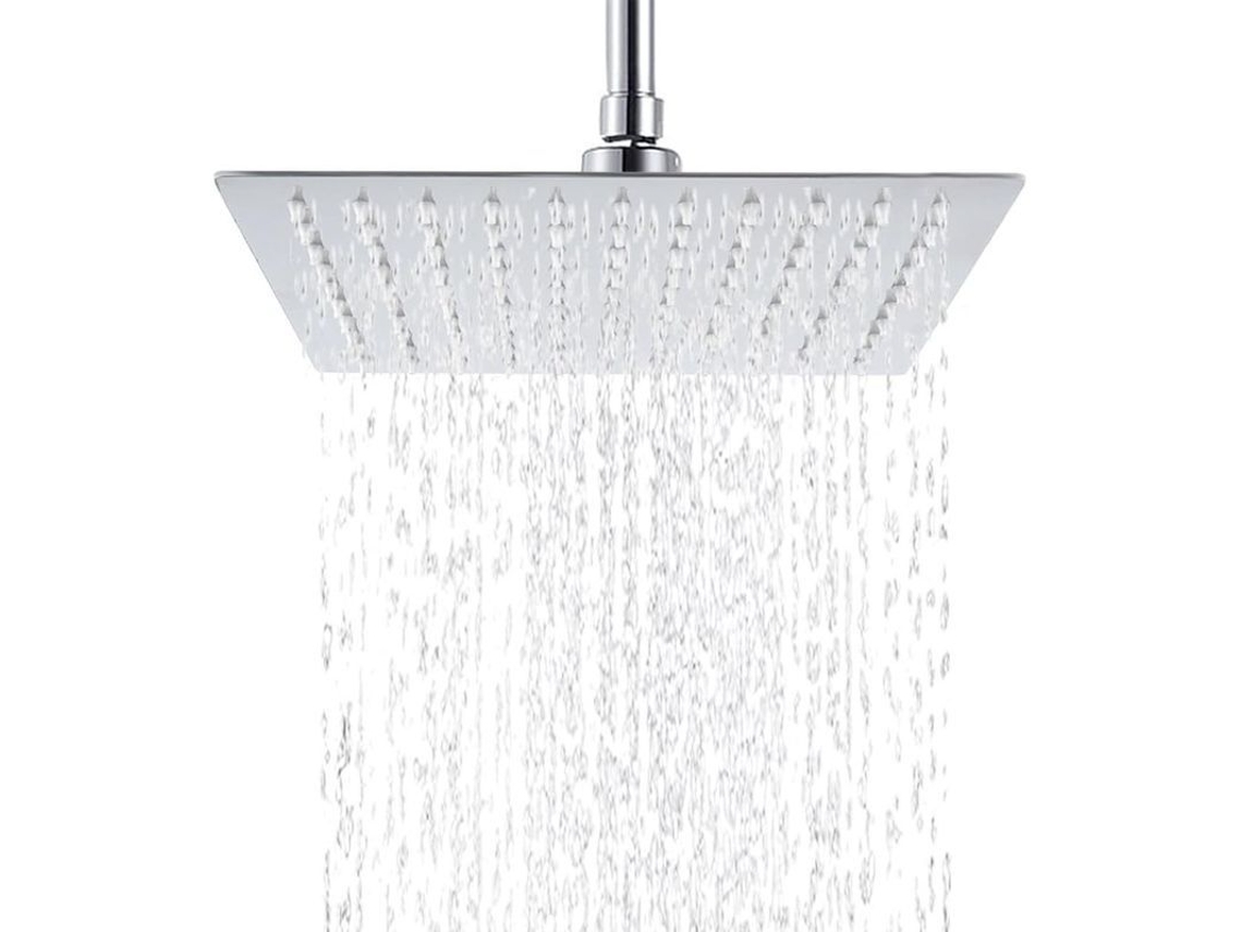 Ducha De Chuva Quadrada De 10 Polegadas De Aço Inoxidável 304 Com Jato Ajustável, Instalação Rápida, Resistente À Corrosão