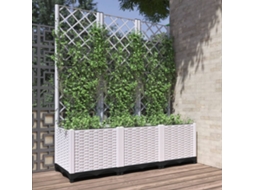Vidaxl Vaso/floreira Jardim C/ Treliça 120x40x136 Cm Pp Branco