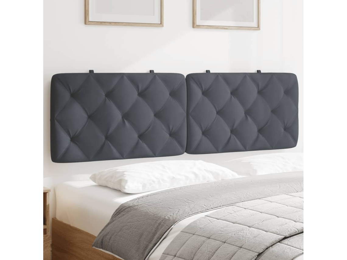 Vidaxl Almofadão De Cabeceira 160 Cm Veludo Cinzento-escuro