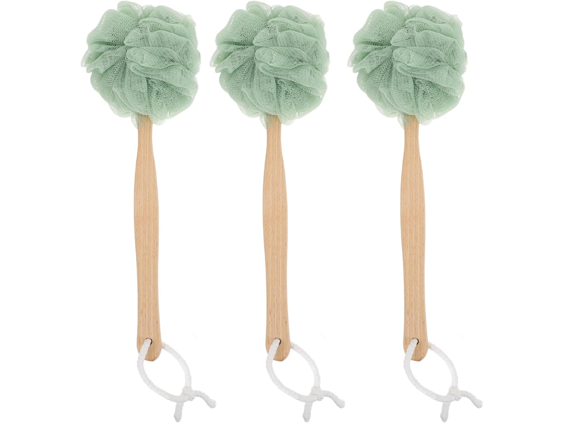 Escovas De Banho Para Limpeza Profunda Em Nylon E Madeira, Conjunto Com 3-unidades, Cabos Longos Para Esfoliação Durante