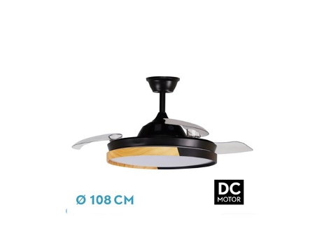 Ventilador Emperor Dc 72W Preto/Faia 3 Lâminas Implantáveis FABRILAMP FABRILAMP