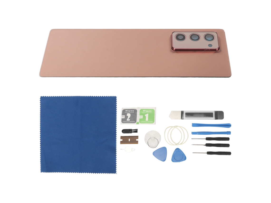 Cristal Trasero com Lente de Câmara e Kit para Galaxy Z Fold 2 5G F916 Marrom S/MARCA
