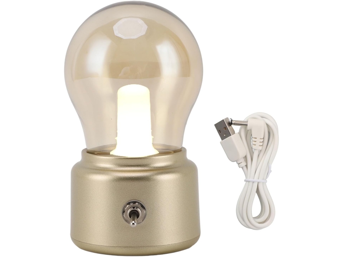 Luminária De Mesa Led Vintage Rengue, Luminária De Mesa Pequena, Luminária De Cabeceira Com Interruptor Basculante, Para
