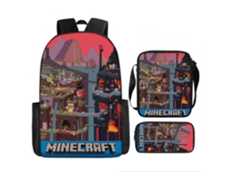 Conjunto De Mochila Escolar De Três Peças, Impermeável, Mochila Com Proteção Para A Coluna, Estilo 17