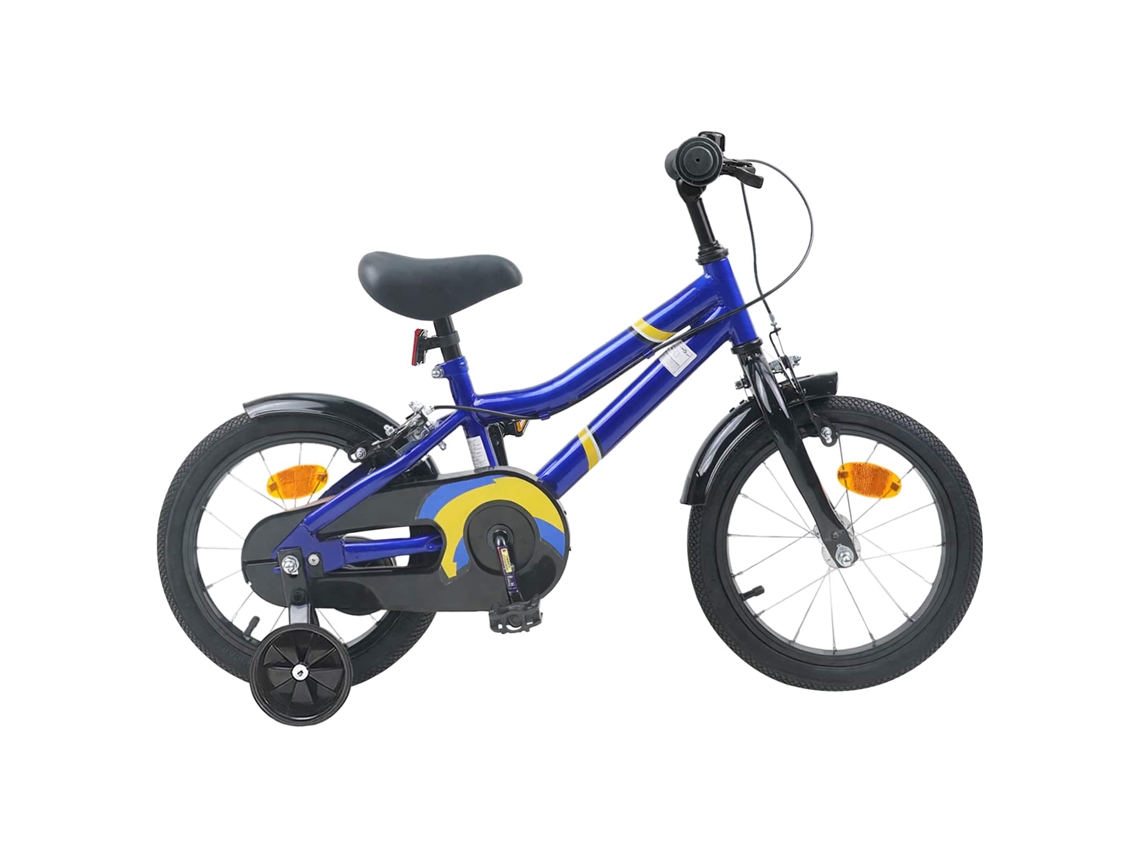 Vidaxl Bicicleta Infantil 12 Polegadas Para 2-4 Anos Azul E Preto