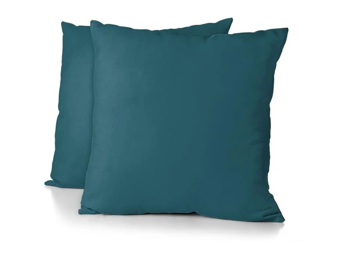 2 Fundas De Almohada De Microfibra, 82 G - 63 X 63 Cm - Azul Pato