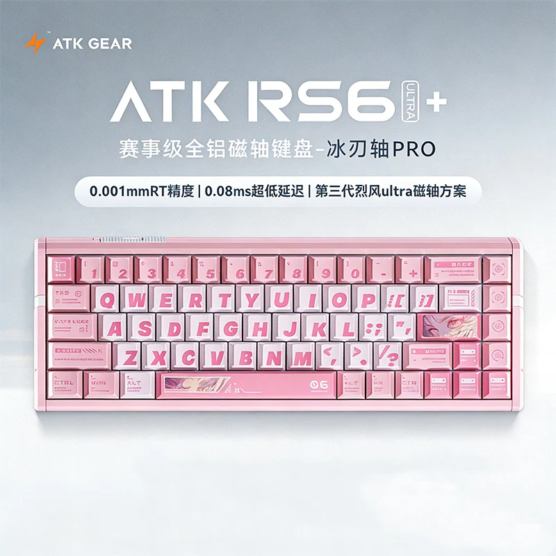 Teclado Pink Warrior Com 64 Teclas, Troca A Quente, Rgb E Estrutura Em Alumínio.