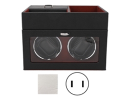 Enrolador De Relógios Duplo Vertical Luz Ajustável Silencioso 100‑240v Vermelho Vinho