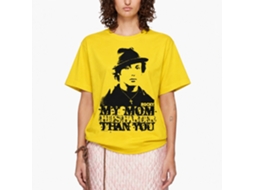 Rockinstone Rocky Movie My Mom Hits Harder Solid Yellow Adult T-shirt Size:l
