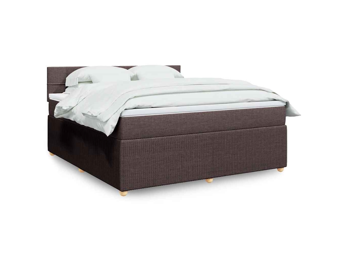 Vidaxl Cama Com Molas/colchão 180x200 Cm Tecido Castanho-escuro