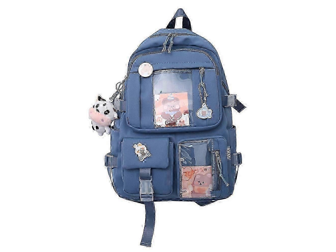 Mochila Com Pingente Kawaii Requintada Com Acessórios Para Estudantes, Mochila De Viagem, Mochila Escolar Para Adolescentes. Olysi Shop