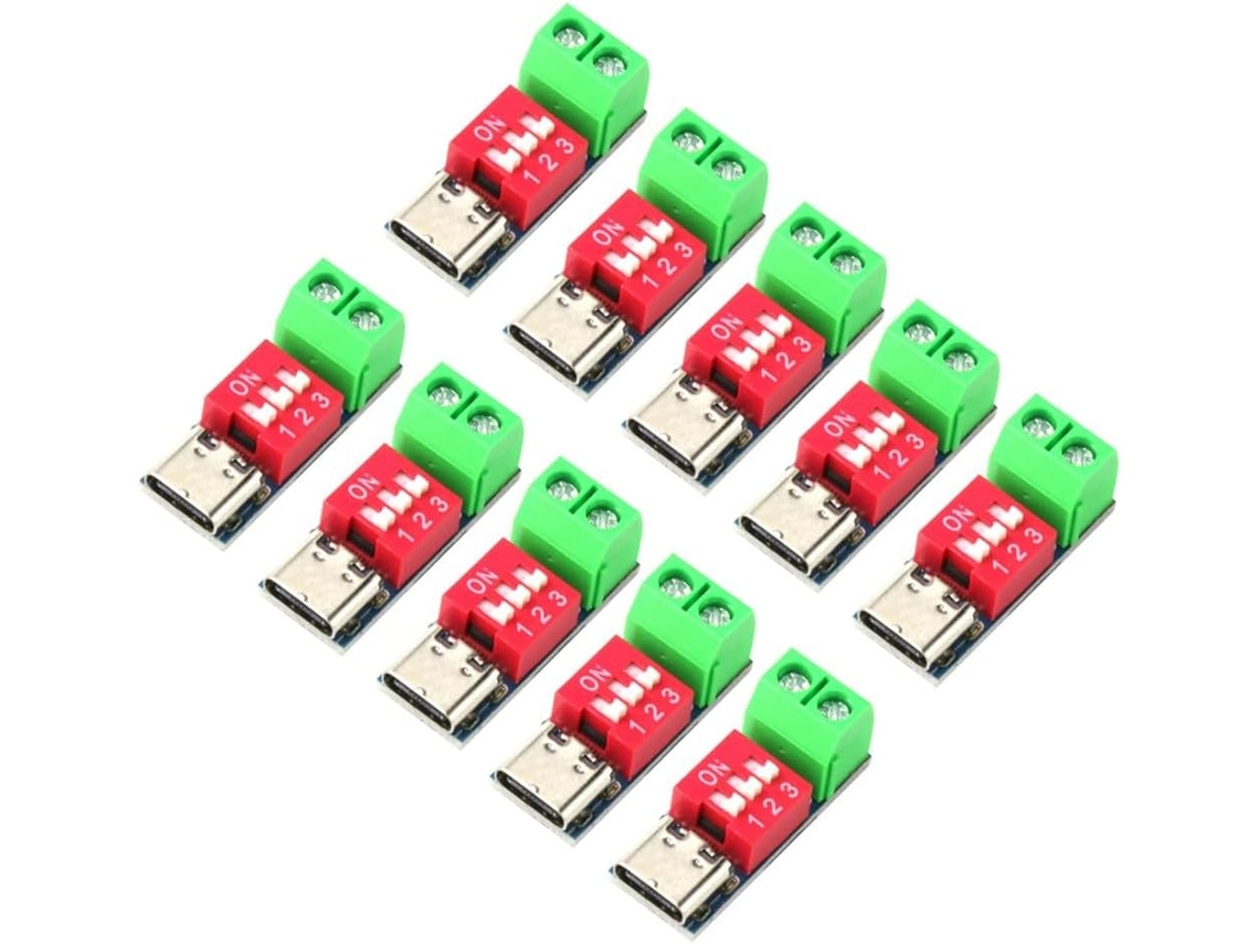 Pacote Com 10 Módulos De Placa De Ativação Usb-c Pd, Ajustáveis De 5v