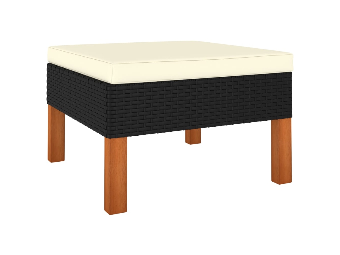 Footstool, Footstools Vidaxl Preto Rattan / Vime (n/a)