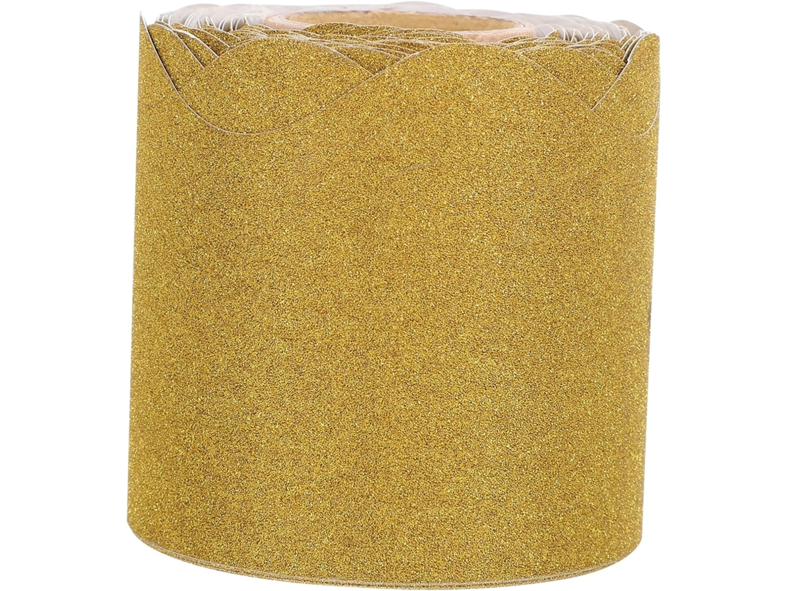 Borda De Papel Com Padrão Ondulado Dourado Para Quadro De Avisos, Tamanho Portátil, Cor Vibrante Decoração De