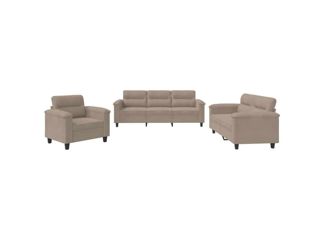 Sofa Set, Sofa Sets Vidaxl Cinzento-acastanhado Microfibra (n/a)