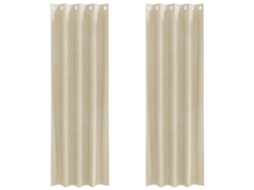 Conjunto 2 Cortinas Opacas Vidaxl Creme Veludo (140 X 245 Cm)