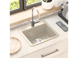 Vidaxl Pia 80% Quartzo E 20% Resina 470 X 440 Mm Bege