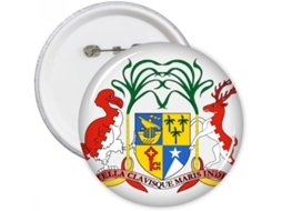 Diythinker Maurício África Broches Emblema Nacional Redondo Botão Decoração de Roupa 5 Peças Presentes Multico