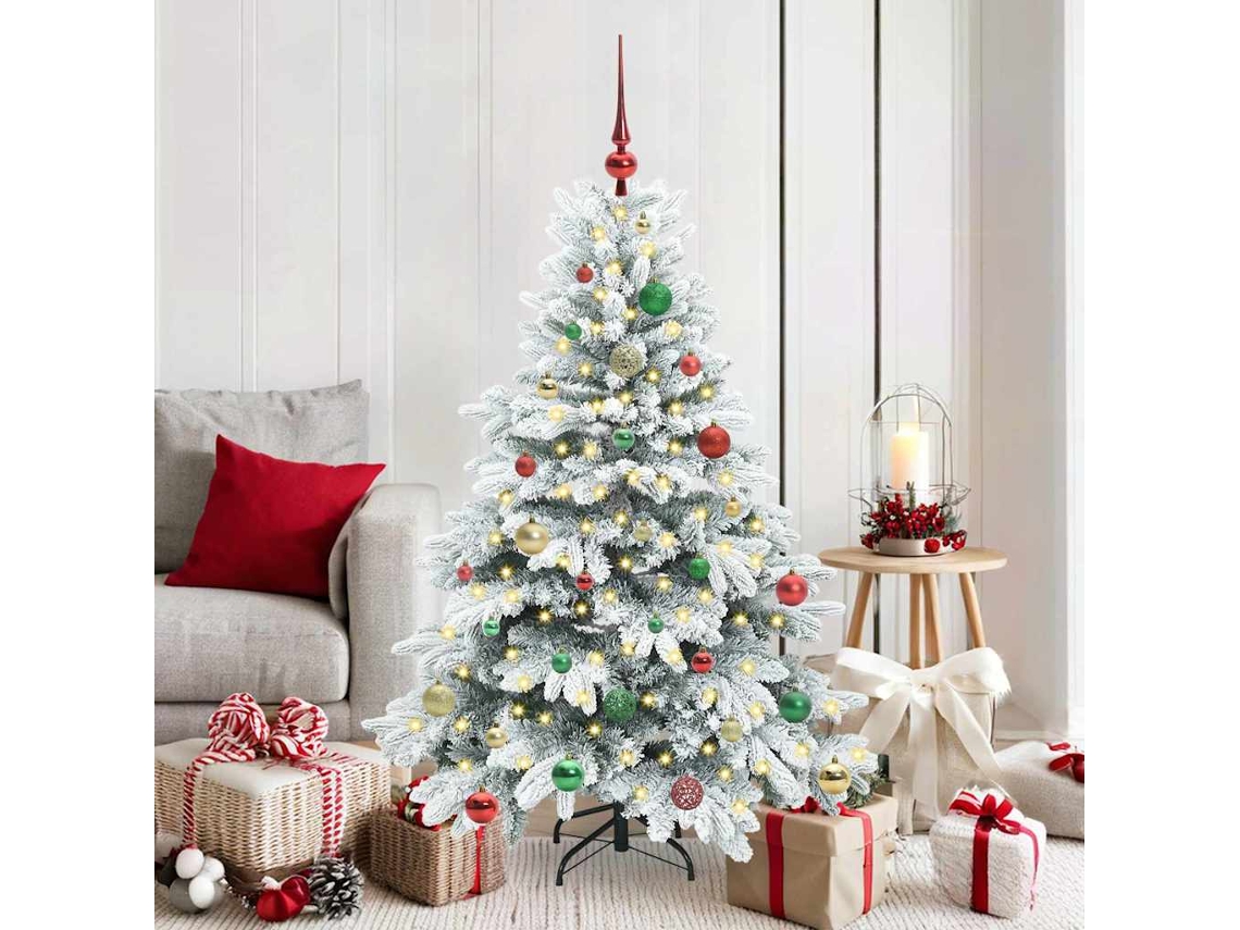 Vidaxl Árvore De Natal Artificial Com 150 Leds Branco 150 Cm Pe E Pvc