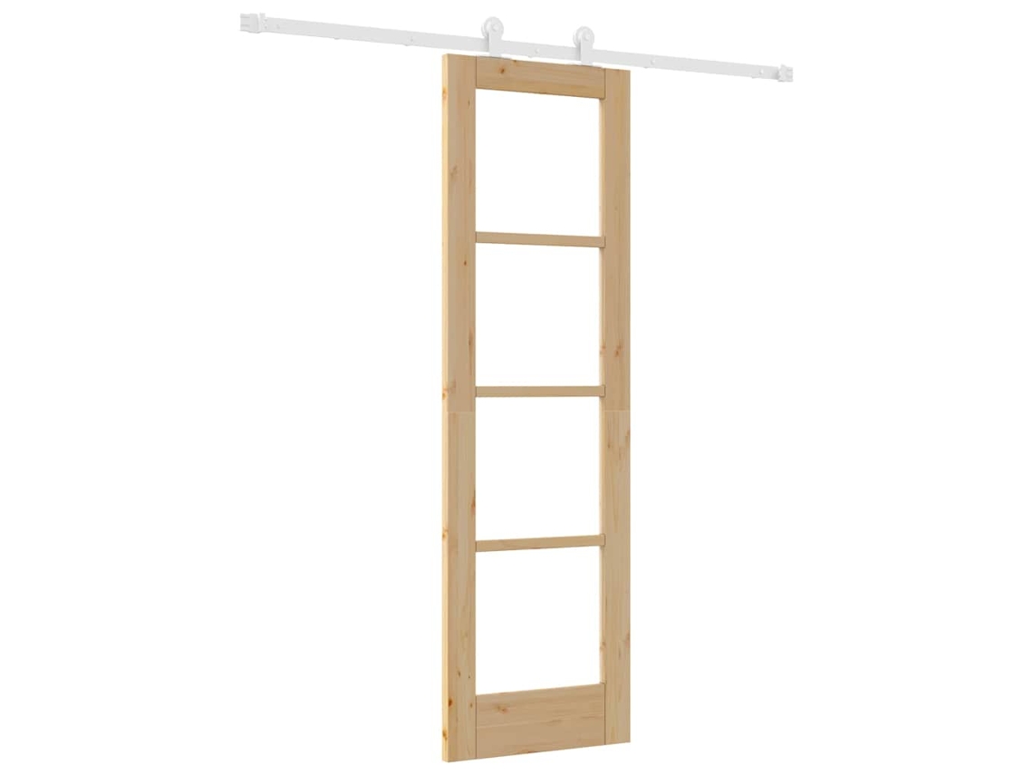 Conjunto 1 Porta Moderna Vidaxl Castanho Madeira De Pinho Maciça (61 X 198,5 Cm)