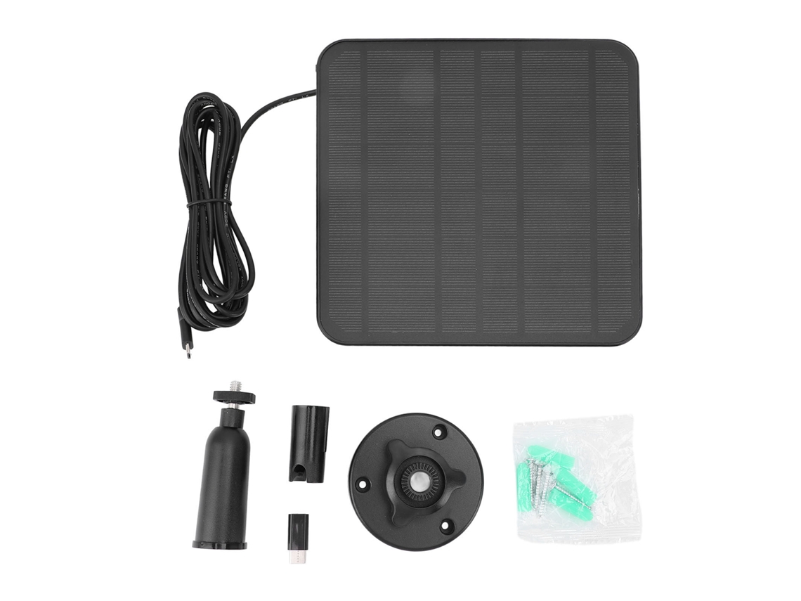 Aetheria painel Solar 6v 5w Porta Type C Ip65 À Prova D'água Giratório 360° para Câmera Reolink Eufy