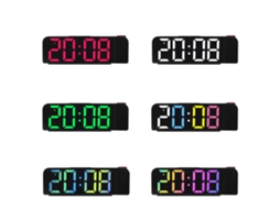 Despertador Digital Led com projeção 180° brilho ajustável temperatura tela grande MDUG