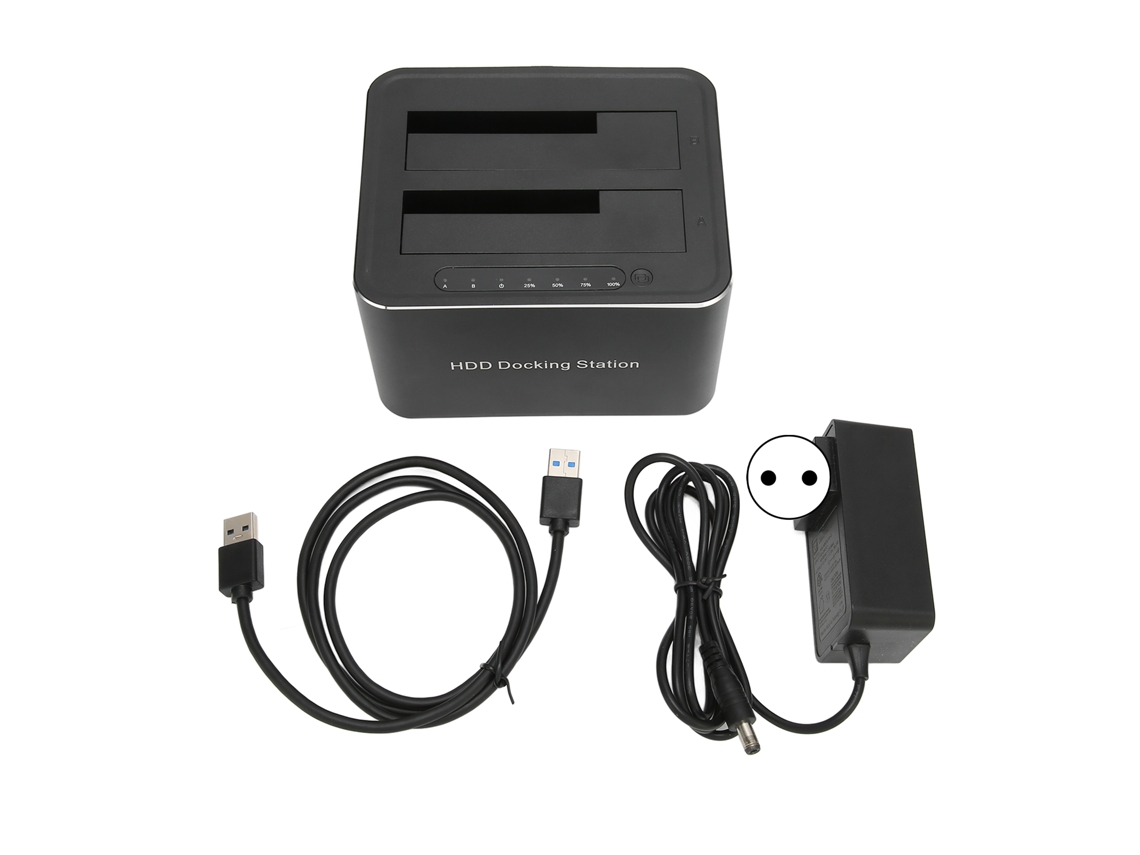 Estação De Docking Sata Com Dois Slots Usb3.0 Para Ssd De 2.5/3.5 Polegadas Clone 16tb