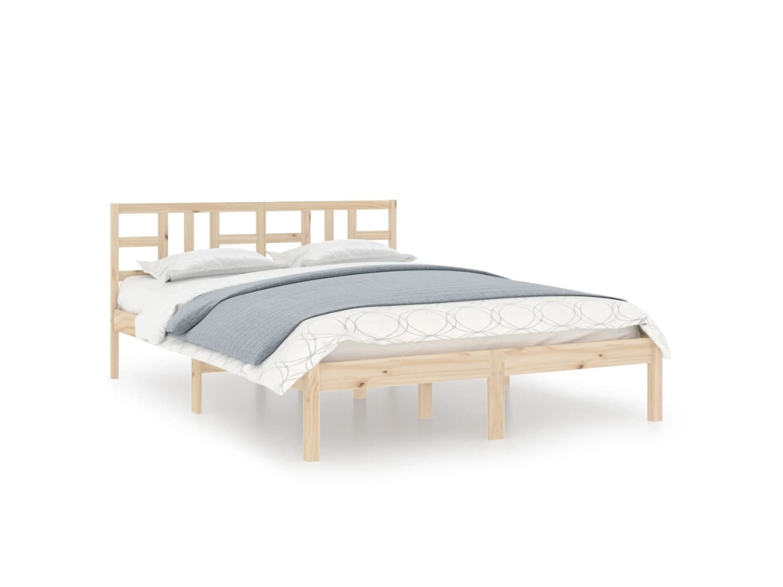 Bed Frame, Bed Frames Vidaxl Marrom Madeira (135 X 190 Cm)