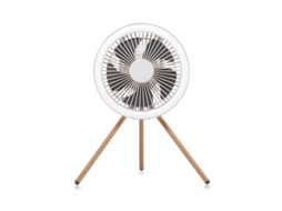 Ventilador De Camping Com Suporte Madeira, Branco