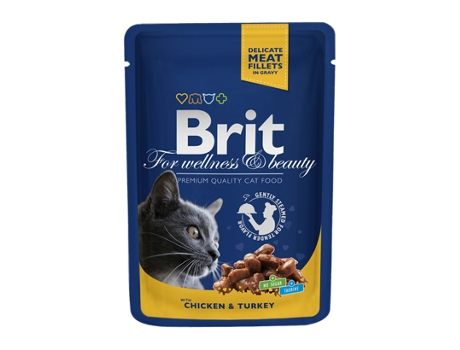 Brit Blue Cat Wet - Chicken & Turkey - 6 x 100 g