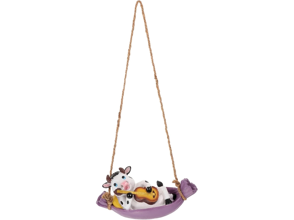 Vaca Tocando Violão, Decoração de Jardim, Estatueta para Pendurar na Parede, para Jardim e Varanda. Versátil e Fácil de CHABERLU