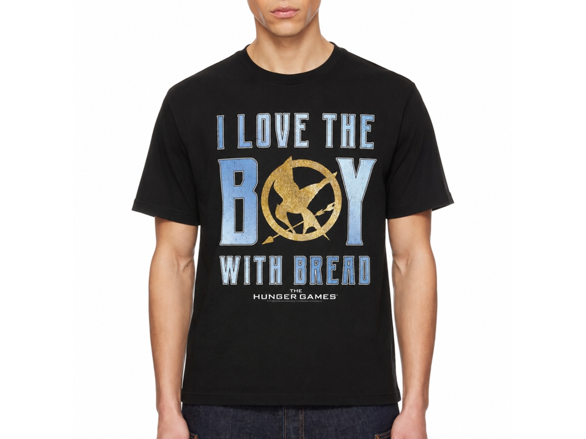 Rockinstone Hunger Games Boy With Bread Black T-shirt Size:xxl