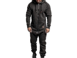 2026 mono de Invierno para Hombre com Capuz e Fecho Zip Sudadera Casual Unissex Nhr 2xl Cinza Escuro