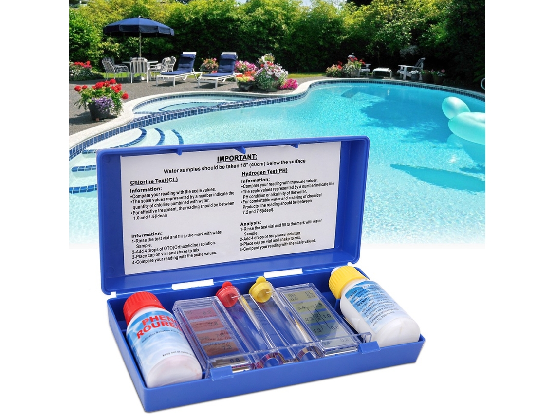 Kit De Teste De Qualidade De Água Piscina Ph Cloro Tester