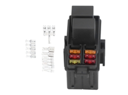 Caixa de Relé de Fusível 12v com 2 Relés 30a 5 Pinos e 6 Fusíveis para Carro Barco