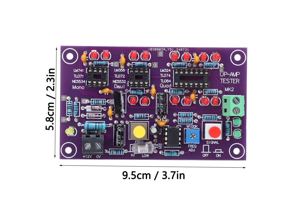 Laxiscreed Placa De Teste Para Amplificador Operacional, Suporte A Canais Simples, Duplos E Quádruplos, Compatível Com Dc 12v