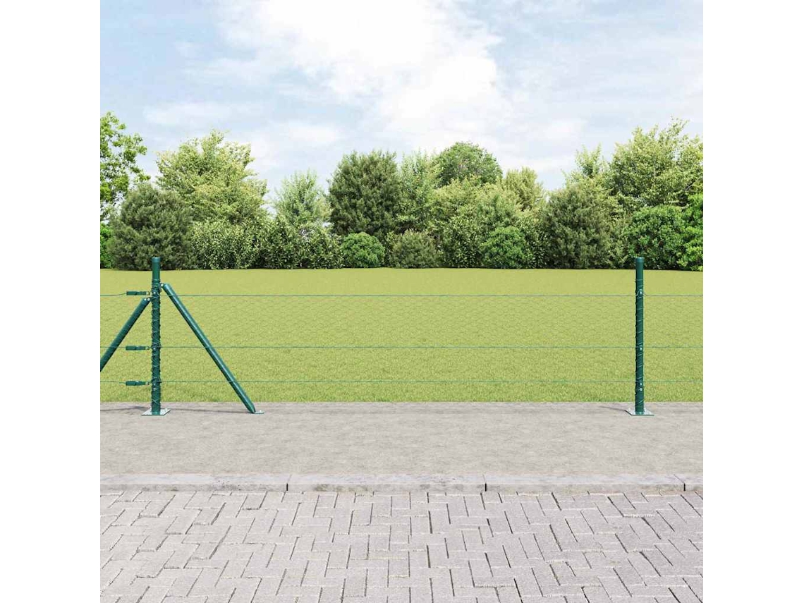 Vidaxl Cerca Hexagonal Com Base De Concreto 25 X 0,5 M Verde Floresta