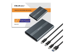 Gabinete | Bandeja SSD M.2 | Sata | Nvme | USB-C | Dual 2 X 2 TB Qoltec