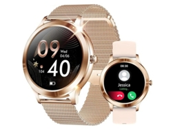 Relógio Feminino 1.09 Monitor de Freqüência Cardíaca Pulseira Esportiva À Prova Dágua Ip68 Pedômetro Para Ios Android Bestvite (ouro)