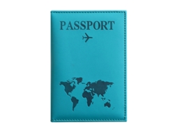 Porta-passaporte De Viagem, Em Couro Pu, Cor Azul, Compartimentos Para Cartões E Documentos