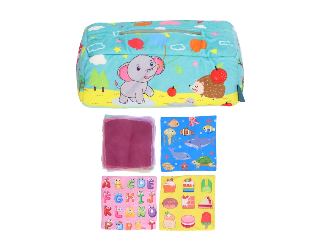 Brinquedo De Caixa De Lenços De Pelúcia Para Bebês, Brinquedo Sensorial Para Crianças Pequenas