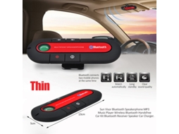 Kit Viva-voz Bluetooth Para Carro Vermelho, Conexão Multiponto E Controles Simples