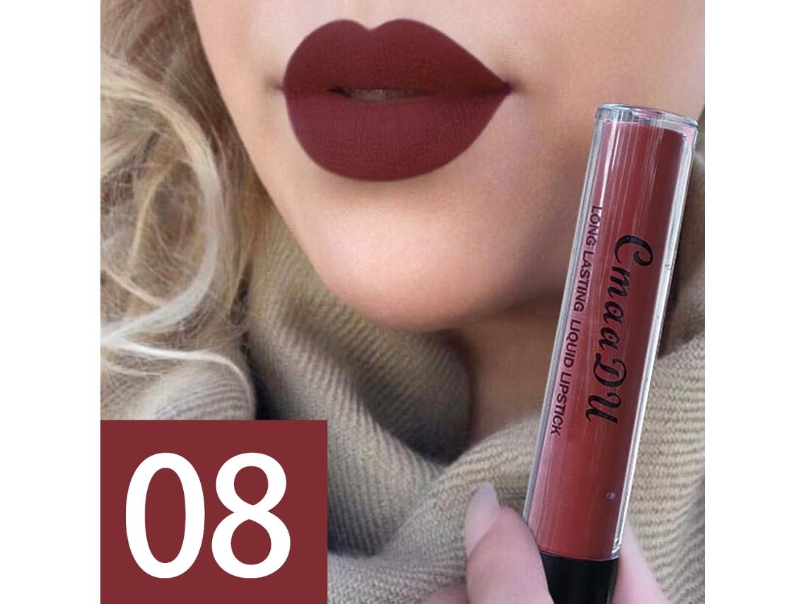 Cmaadu 8 Gloss Labial Líquido Metálico Matte de Longa Duração e Hidratação