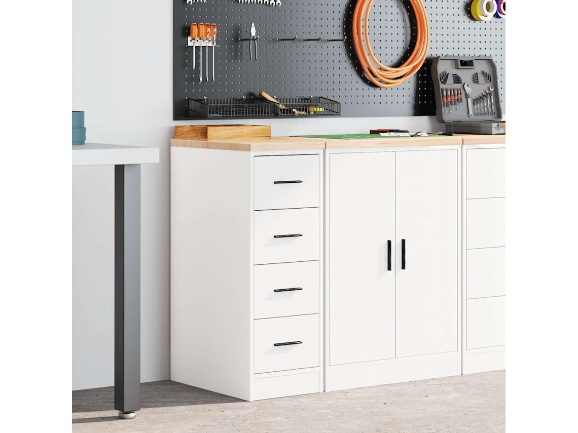 Vidaxl Armário De Arrumação De Garagem Branco 30x51x85 Cm